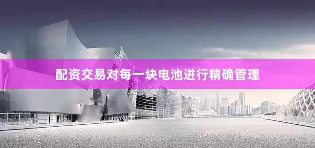 配资交易对每一块电池进行精确管理